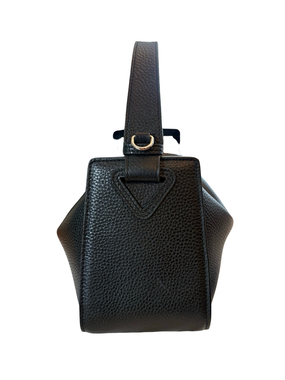 The Horse Clementine Handbag Shoulder Bag Black Pebbled Leather Silver Hardware - Picture 4 of 16